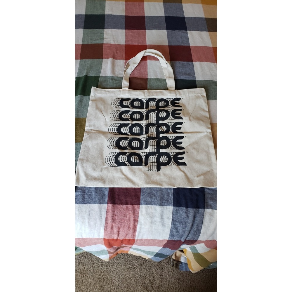 Carpe Canvas‎ Tote Bag Cream Graphic Print Reusable Shopper Shoulder Bag